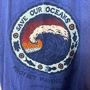 cut off blue t shirt